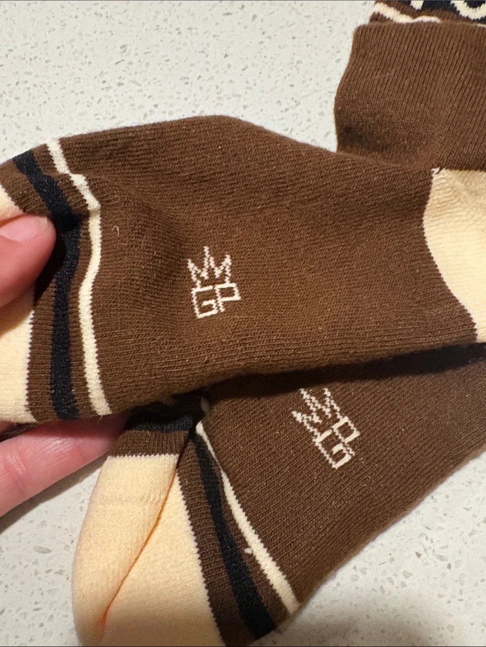 Gumball Poodle Coffee Makes Me Poop Novelty Brown Crew Socks - Unbranded